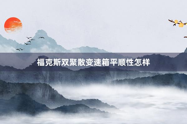 福克斯双聚散变速箱平顺性怎样